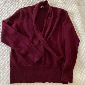 Neiman Marcus 100% Cashmere Cowl Neck Wrap Sweater